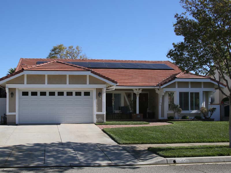 solar panels on roof